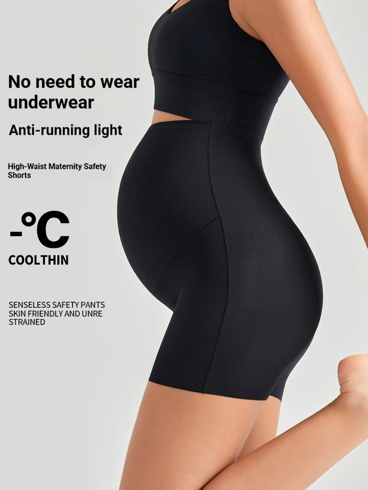 Custom LOGO Maternity Yoga Shorts High Waist Over the Belly PregnancyBiker Shorts Soft Stretch Workout Activewear