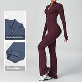 Zipper Cloud Feeling Bodysuit Long-sleeved Breathable Lightweight Yoga Jumpsuit High-intensity Fitness Sports Gym Yoga Wear