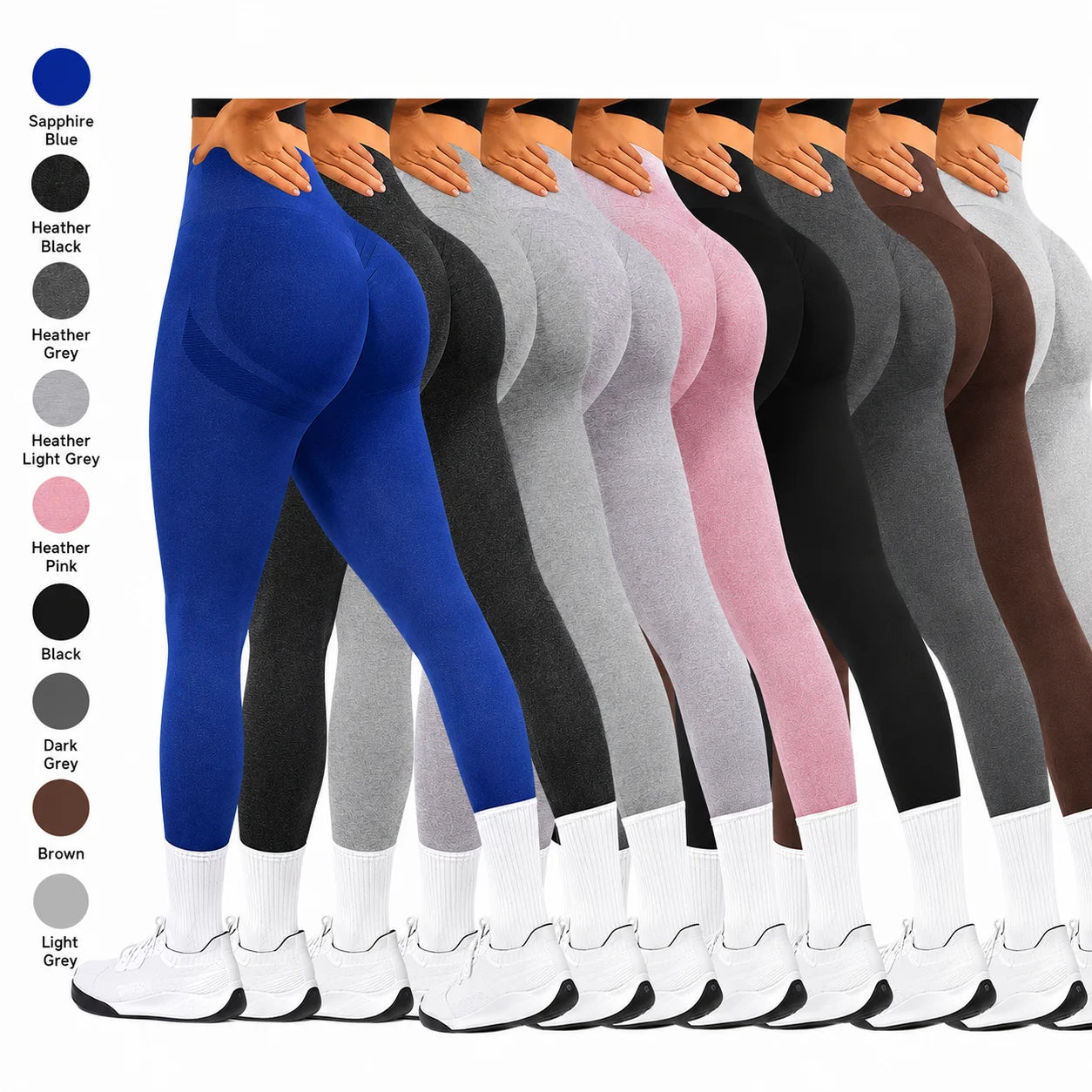 Custom Women High Waist Seamless Leggings Scrunch Butt Booty Lifting Yoga Pants Tummy Control Gym Workout Leggings