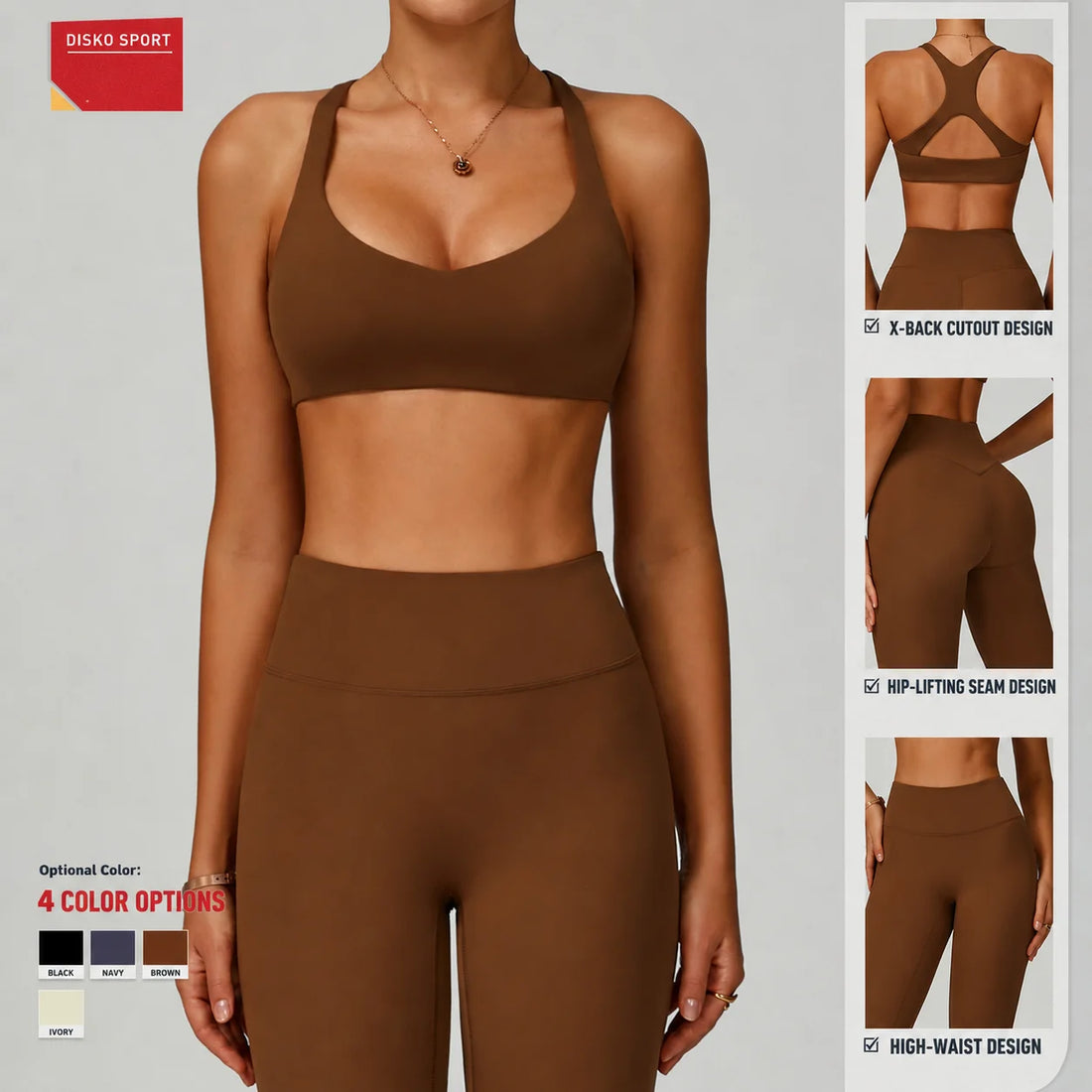 Custom Women's Yoga Set Eco-friendly Recycled High Waist Yoga Leggings Set Tight-fitting Sports Outfit Outdoor Running Set
