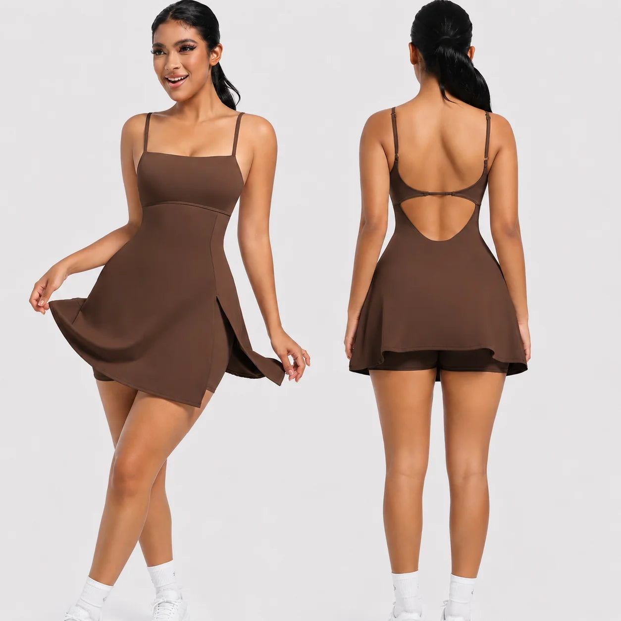 Wholesale Breathable Chest Pad Anti-Exposure Strappy Back short sleeve shirt tshirt women One Piece Tennis
