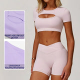V Front Women's High Waist Breathable Solid 2026 2-pcs Active Wear Pink Yoga Flare Leggings Spandex/Nylon Elastic Waist Pink
