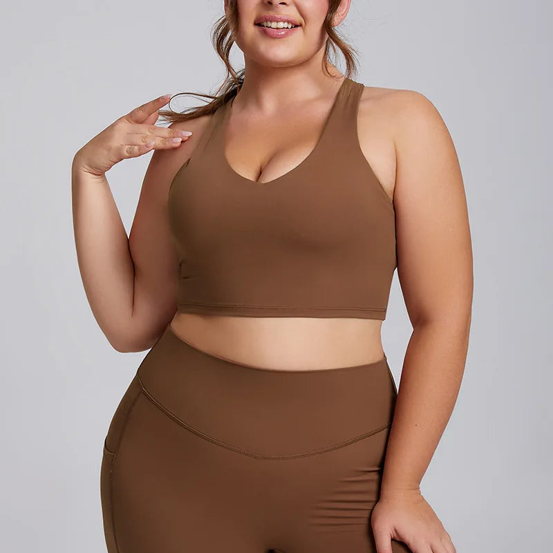 Custom XXXL Plus Size Active Sportswear Sports Bra High Waist High Elastic Pocket Yoga Pants Leggings Gym Fitness Sets