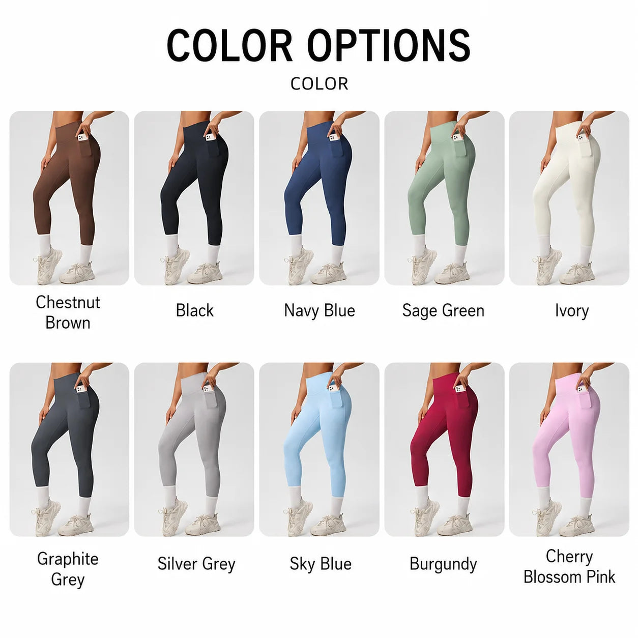 Women's High Waisted Leggings Pockets Tummy Control Four-Way Stretch Spandex/Polyester Workout Yoga Pants