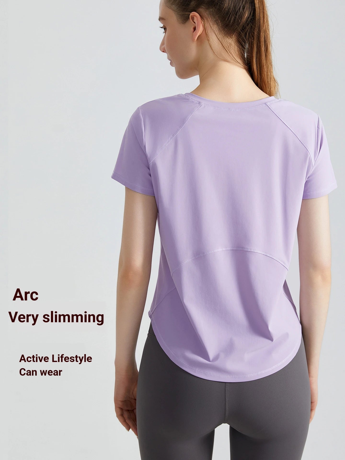 Custom Logo Women's Short Sleeve Gym T Shirt Curved Hem Loose Fit Workout Tops Quick Dry Breathable Running Yoga Tee