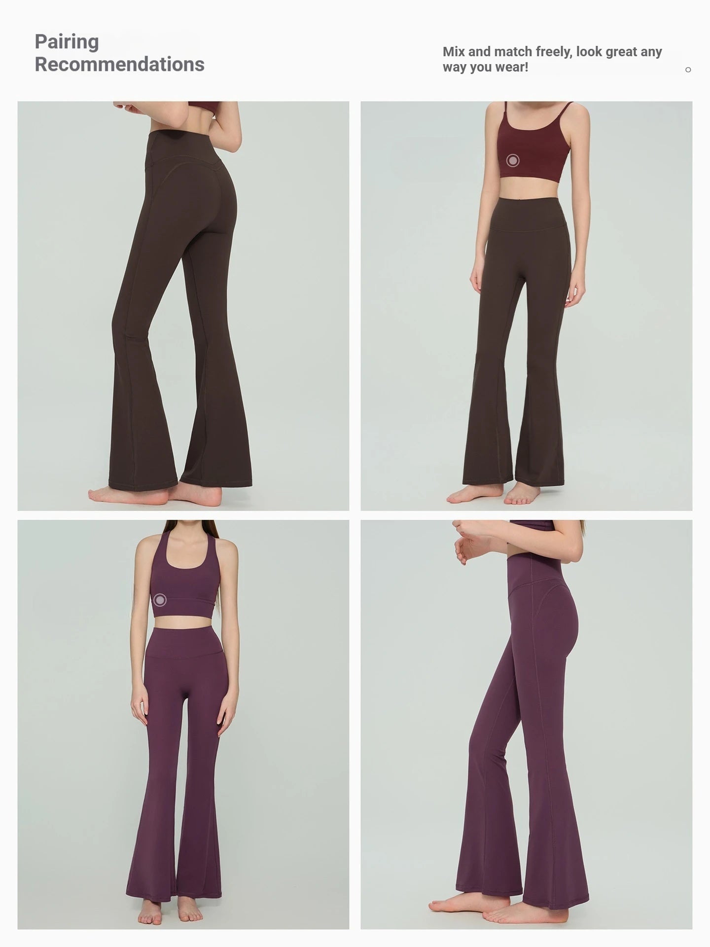 Custom LOGO High Waist Flare Yoga Pants Women Double Butt Lifting Leggings Slim Fit Bell Bottom Sports Trousers
