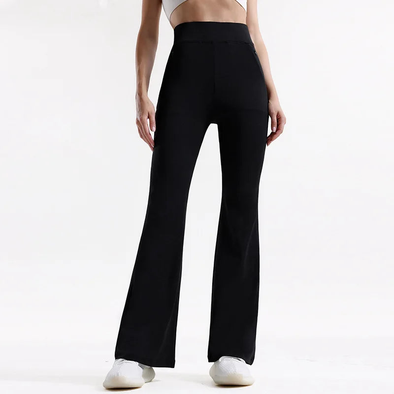 Custom Yoga Flare Leggings for Women High Waisted Breathable Solid Casual Sportswear Workout Running Pants Yoga Apparel