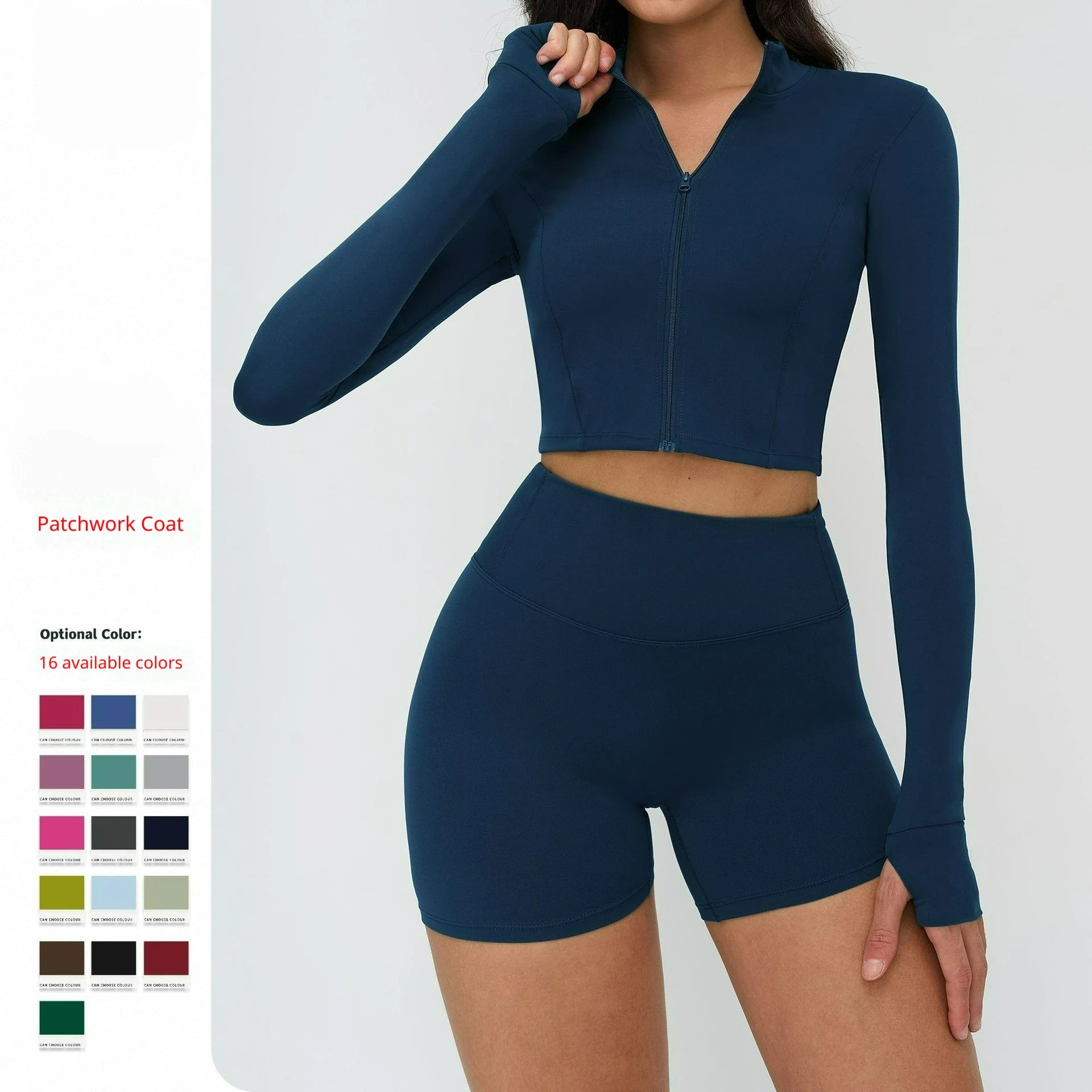 Quick-Drying Yoga Clothes 15 Colors Zipper Outdoor Running Sports Yoga Jacket Slimming Fitness Long-Sleeved Jacket Girls