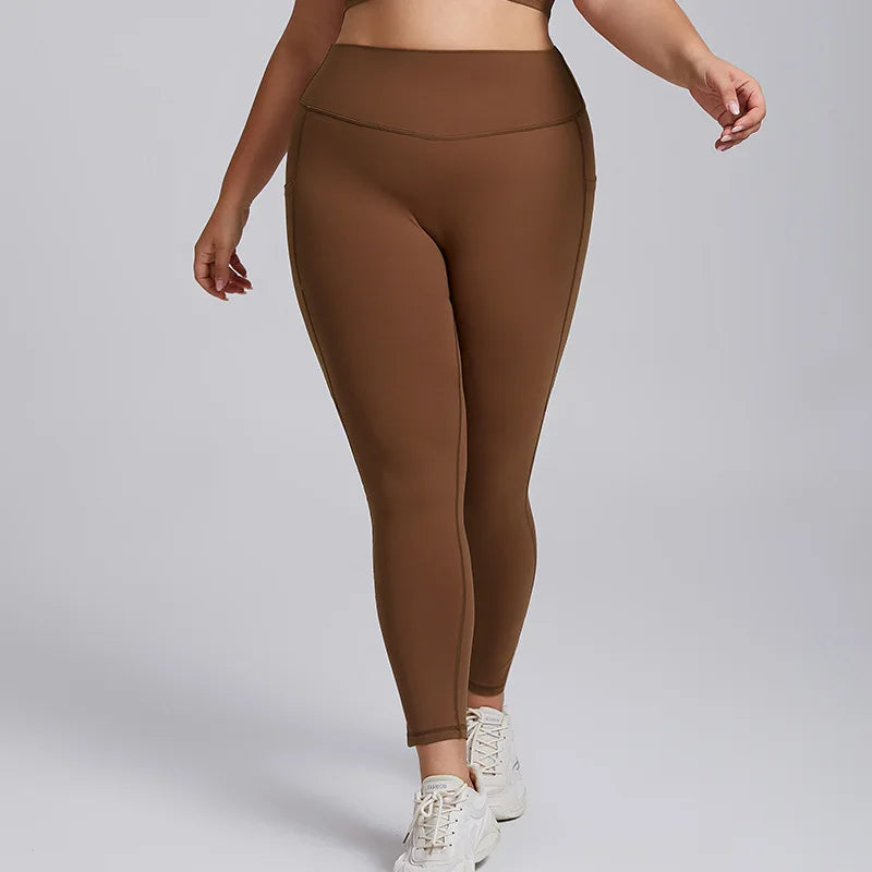 Custom XXXL Plus Size Active Sportswear Sports Bra High Waist High Elastic Pocket Yoga Pants Leggings Gym Fitness Sets