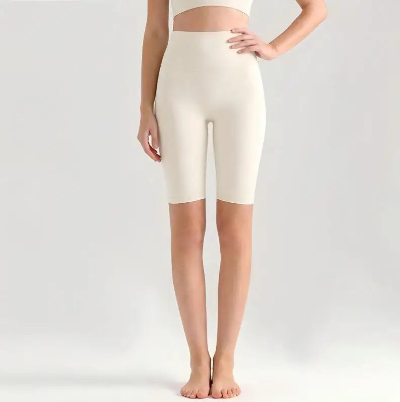 Women High Waisted Seamless Front Biker Shorts Sculpting Fit Yoga Shorts Butt Lifting Gym Workout Cycling Essentials Shorts
