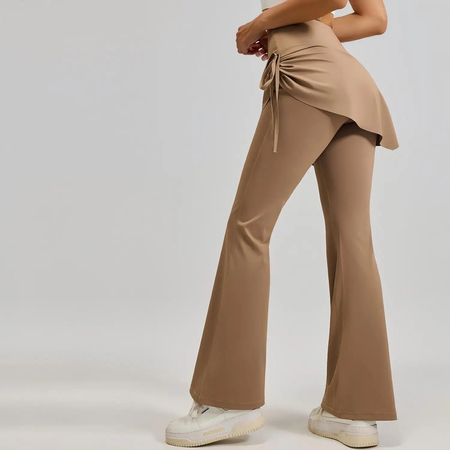 Wrinkled Ruched Flared Skirt Yoga Pants Quick Dry Wrinkled Hip-Lifting Yoga Pants Logo Customization Pantalones De Yoga