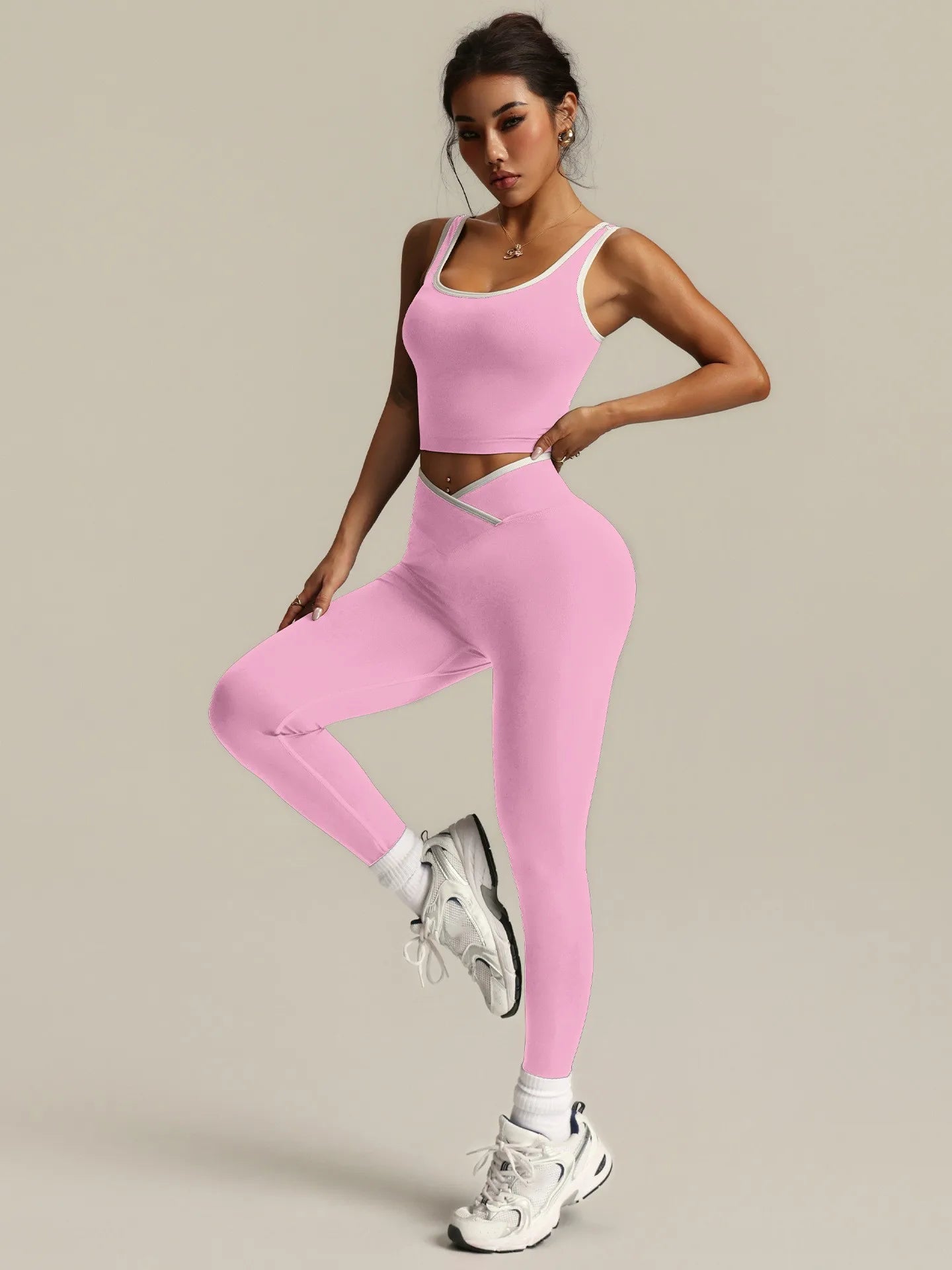 Quick Dry Seamless Nylon Spandex Women Yoga 2-Piece Set Custom High Waist for Butt Lift Sports Bra Leggings Gym Workout