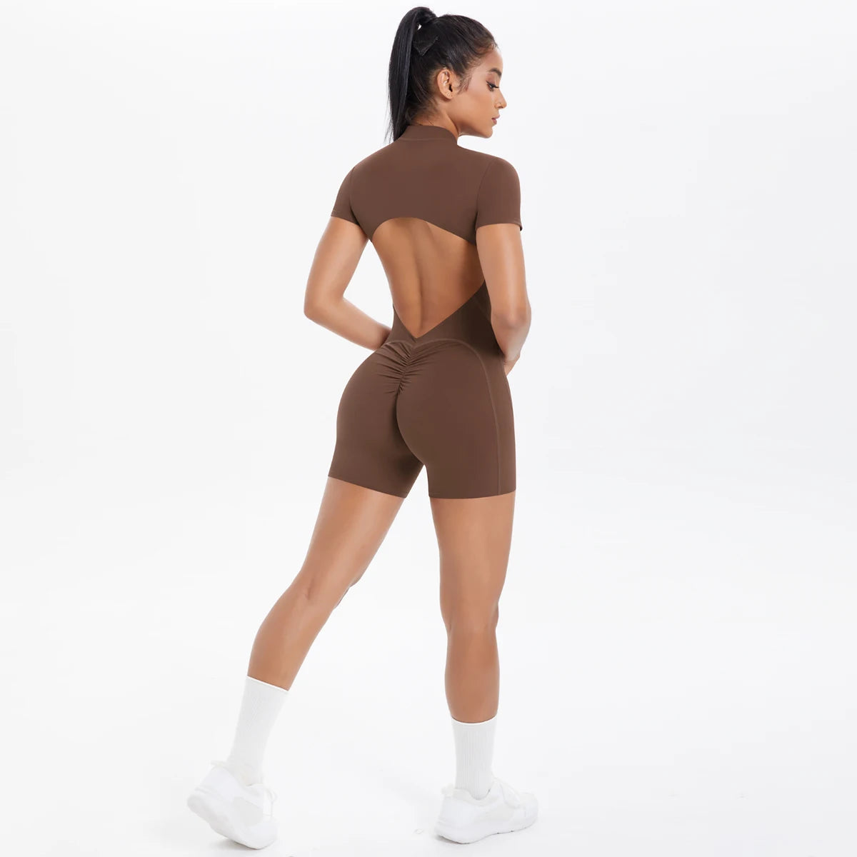 Timee Women's Training Wear Scrunch Butt Shorts Jumpsuits Gym Tight Bodysuits Sweat Suits Spandex/Nylon Breathable