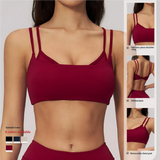 Custom New Women's Plus Size Solid High Support Four-Way Stretch Breathable Reversible Yoga Sports Bra U-NECK Front Backless