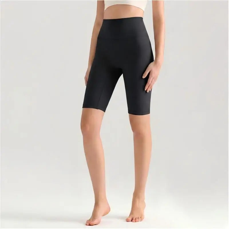 Women High Waisted Seamless Front Biker Shorts Sculpting Fit Yoga Shorts Butt Lifting Gym Workout Cycling Essentials Shorts