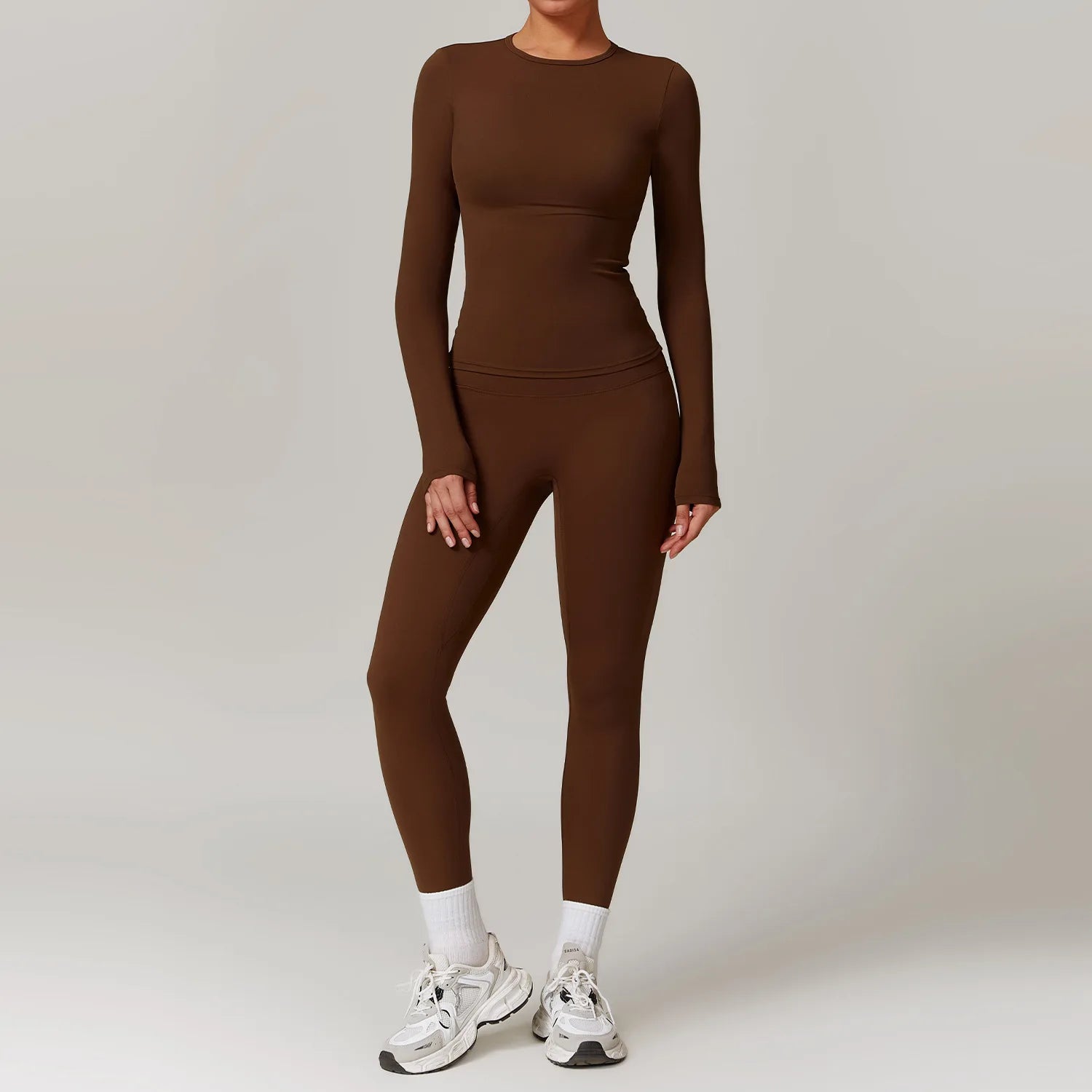 Custom Logo Yoga Set Long Sleeve 2 Piece Workout Set Women High Waist Leggings Shorts Gym Fitness Wear  Quick Dry