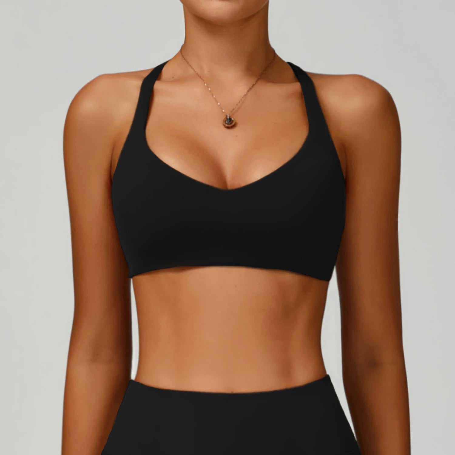 Custom Logo Whosale Eco Friendly Recycled Sport Bra Backless Compression Breathable Sports Bra Tight Active Wear Fitness Apparel