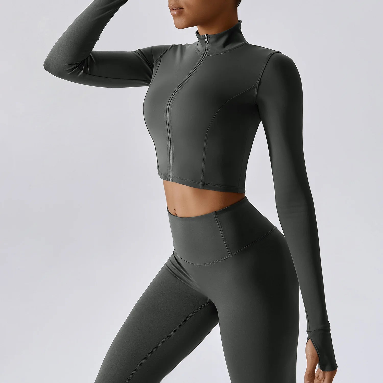 Quick-Drying Yoga Clothes 15 Colors Zipper Outdoor Running Sports Yoga Jacket Slimming Fitness Long-Sleeved Jacket Girls