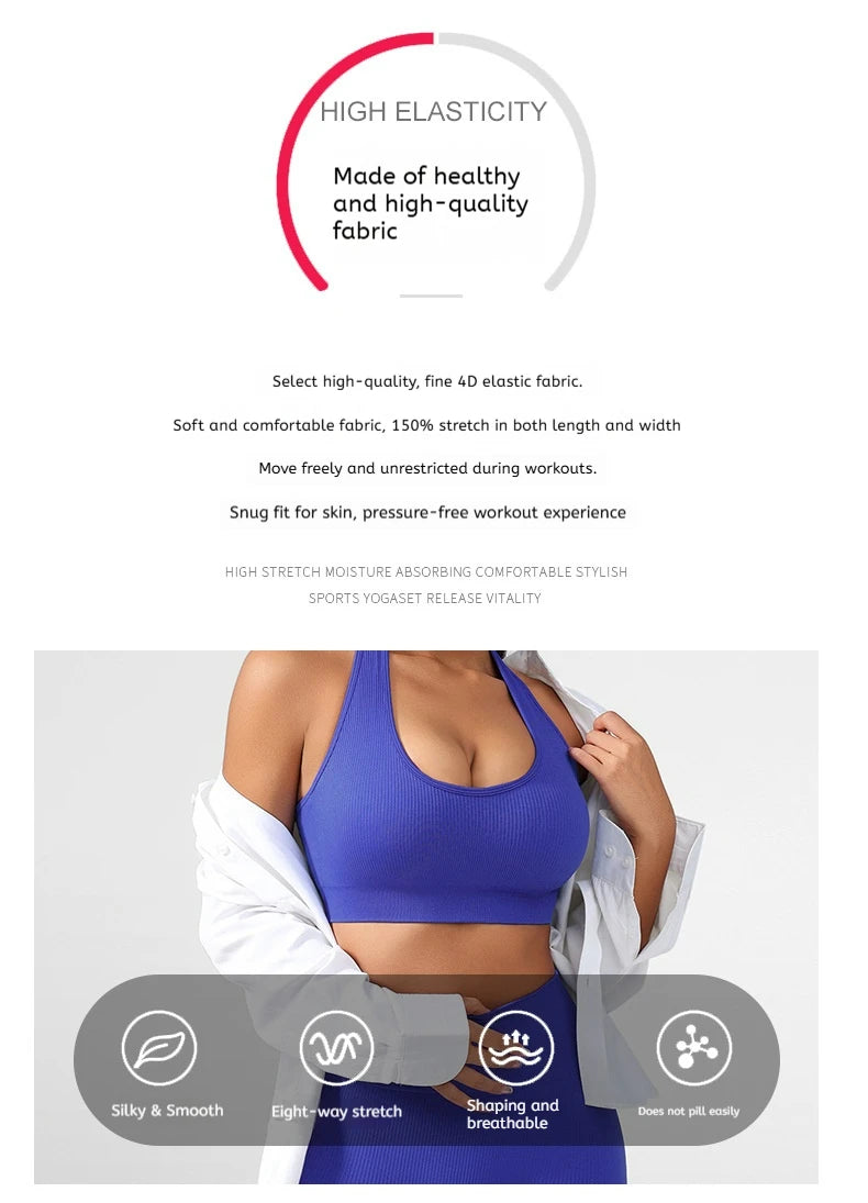 Factory Seamless Thread Three Part Pants High Waist Solid Shorts Fitness Running Yoga Set Women's Hip Lifting Wholesale