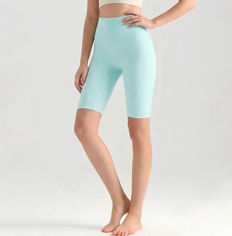 Women High Waisted Seamless Front Biker Shorts Sculpting Fit Yoga Shorts Butt Lifting Gym Workout Cycling Essentials Shorts