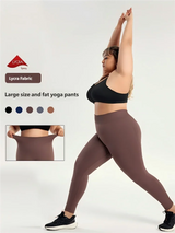 Plus Size Lightweight Yoga Leggings Hip Lift Brushed High Waist Sports Gym Fitness Pants with Print LOGO